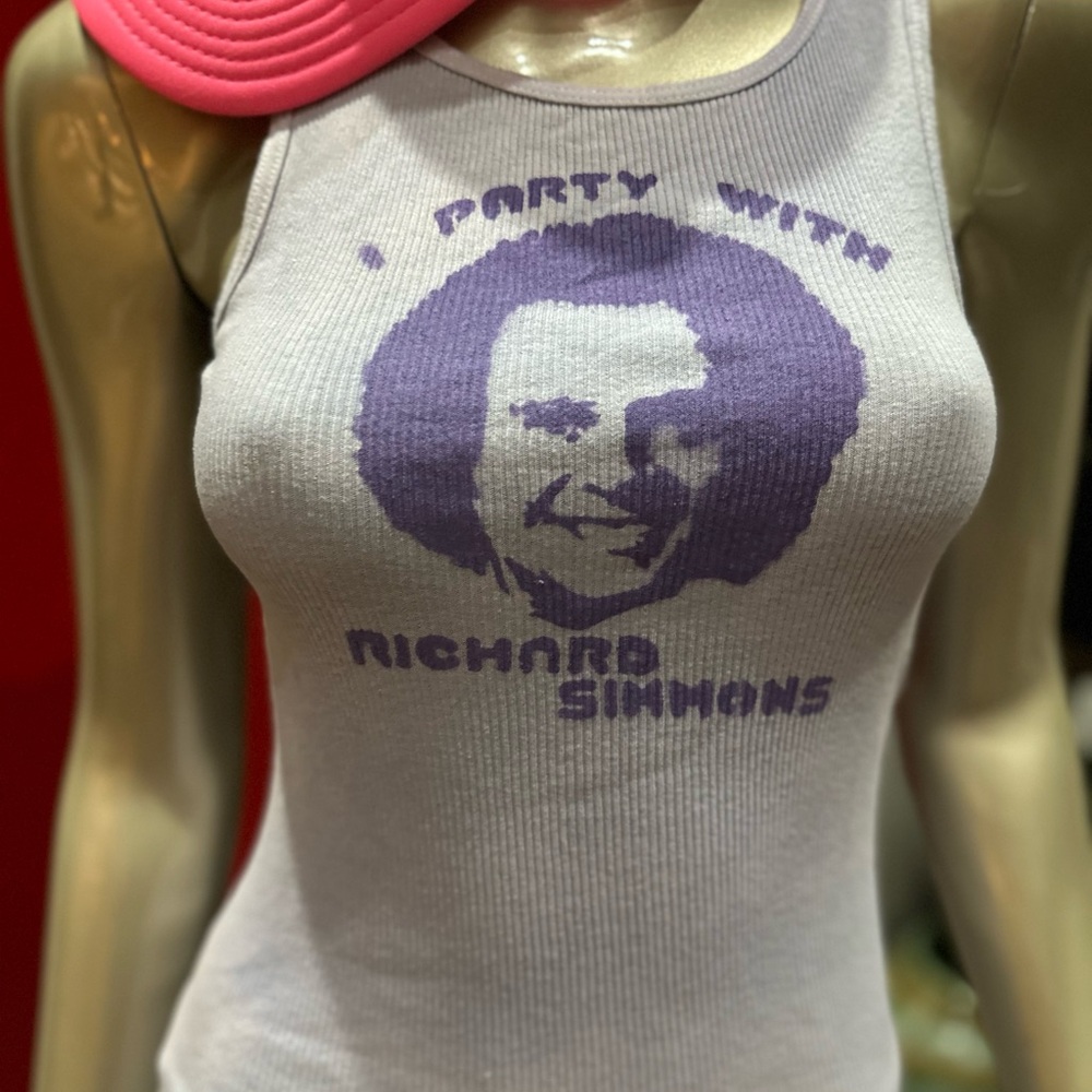 ⚡️I PARTY WITH RICHARD SIMMONS ribbed graffiti soft tank top M unisex